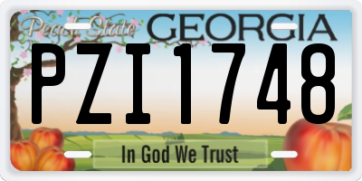 GA license plate PZI1748