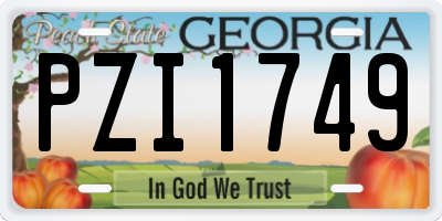 GA license plate PZI1749