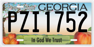 GA license plate PZI1752