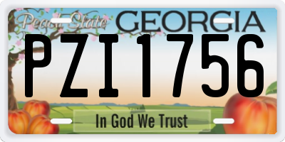 GA license plate PZI1756