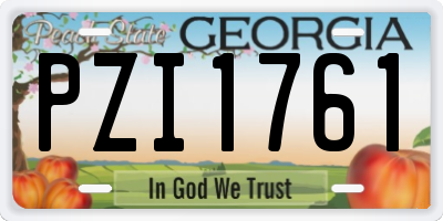 GA license plate PZI1761