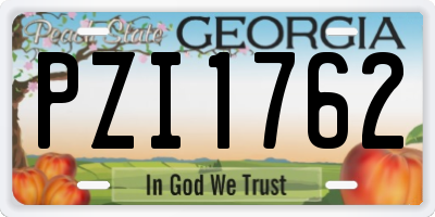 GA license plate PZI1762