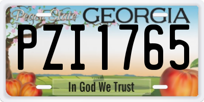 GA license plate PZI1765