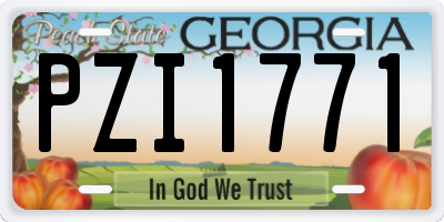 GA license plate PZI1771