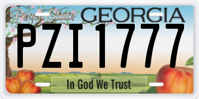 GA license plate PZI1777