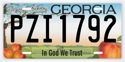 GA license plate PZI1792