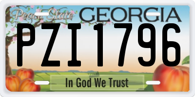 GA license plate PZI1796