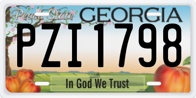 GA license plate PZI1798