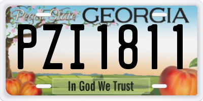 GA license plate PZI1811