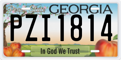 GA license plate PZI1814
