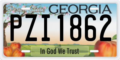 GA license plate PZI1862