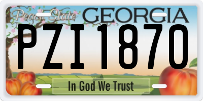 GA license plate PZI1870