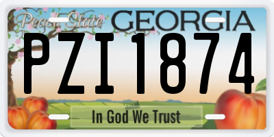 GA license plate PZI1874