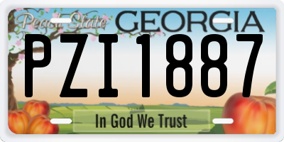 GA license plate PZI1887