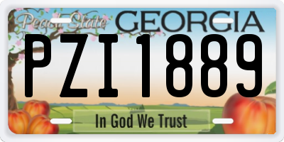GA license plate PZI1889