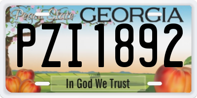 GA license plate PZI1892