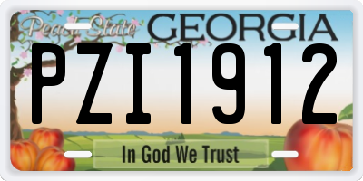 GA license plate PZI1912