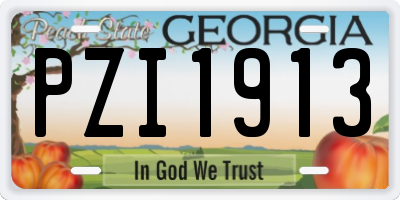 GA license plate PZI1913