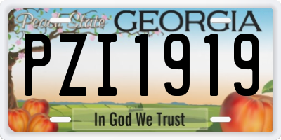 GA license plate PZI1919
