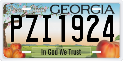 GA license plate PZI1924
