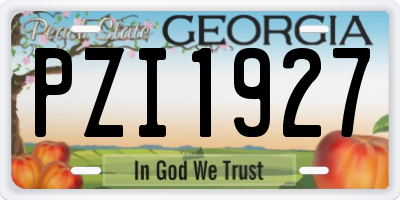 GA license plate PZI1927