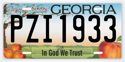 GA license plate PZI1933