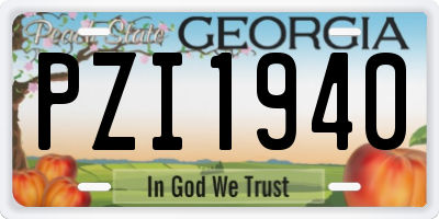 GA license plate PZI1940