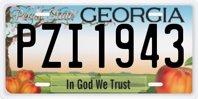 GA license plate PZI1943