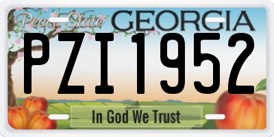 GA license plate PZI1952