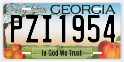 GA license plate PZI1954