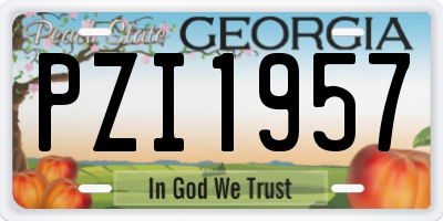 GA license plate PZI1957