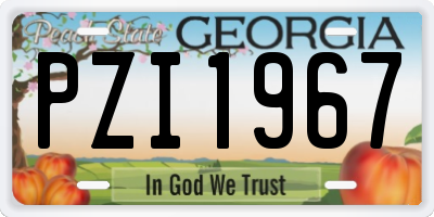 GA license plate PZI1967