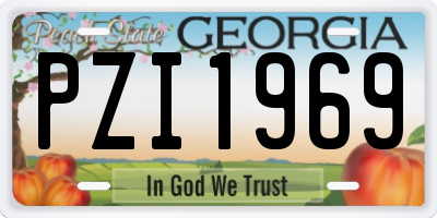 GA license plate PZI1969