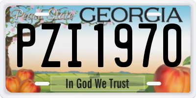 GA license plate PZI1970