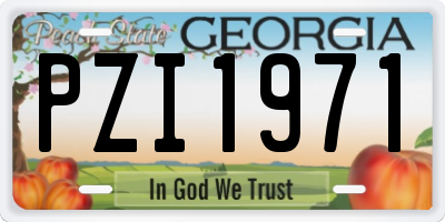 GA license plate PZI1971