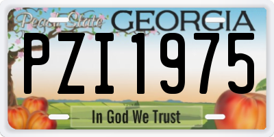 GA license plate PZI1975