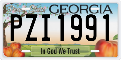 GA license plate PZI1991