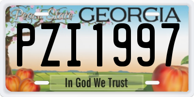 GA license plate PZI1997