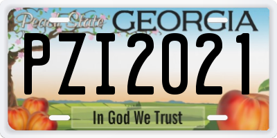 GA license plate PZI2021