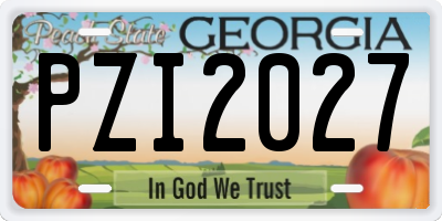 GA license plate PZI2027