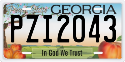 GA license plate PZI2043