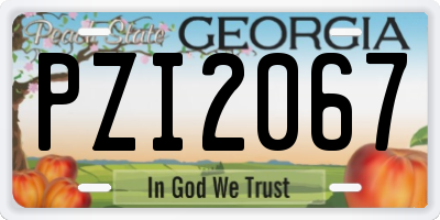 GA license plate PZI2067
