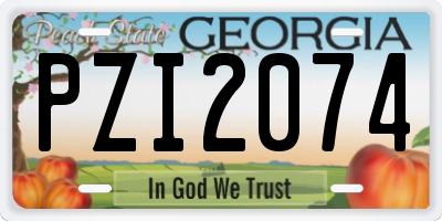 GA license plate PZI2074