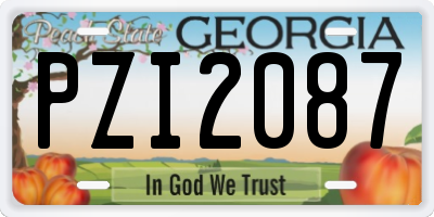 GA license plate PZI2087