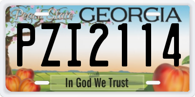 GA license plate PZI2114