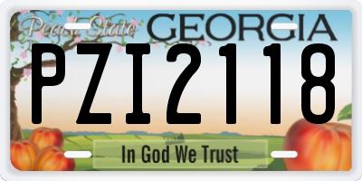 GA license plate PZI2118