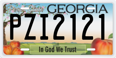 GA license plate PZI2121