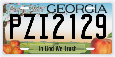 GA license plate PZI2129