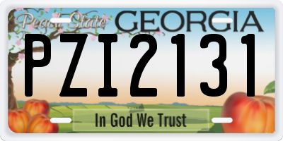 GA license plate PZI2131