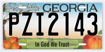 GA license plate PZI2143